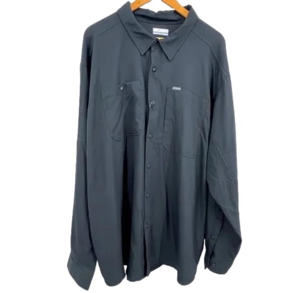 Columbia Button-Up Shirt Men's 3X NWT Silver Ridge Utility Lite Black Gorpcore - Picture 1 of 7